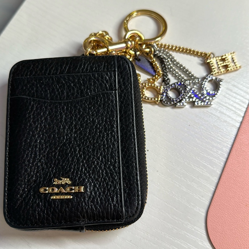 Coach Zip Card Case with Keychain